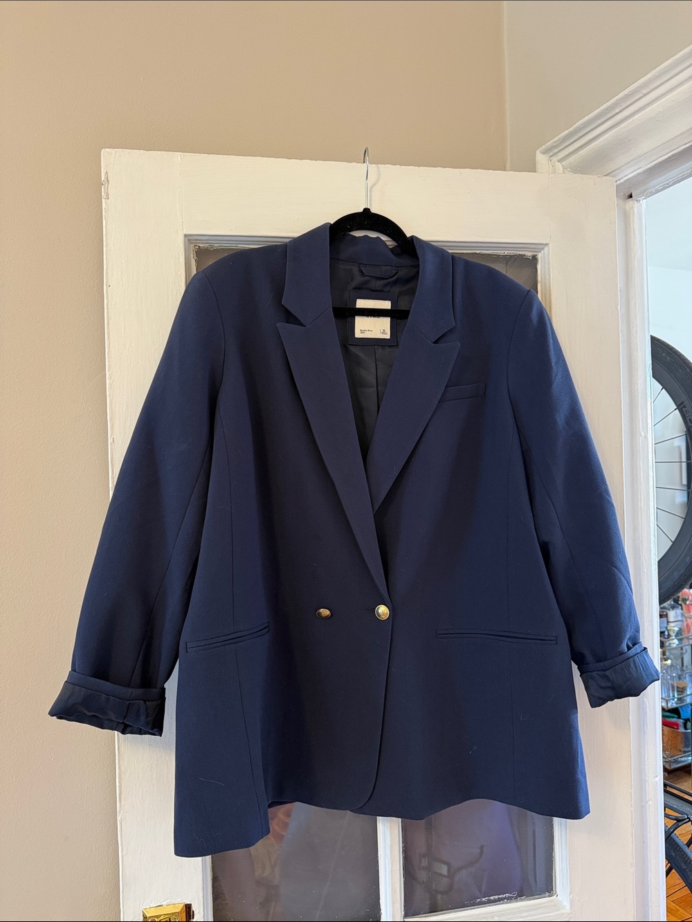 Abercrombie Tailored Double-Breasted Navy Blazer with Gold Buttons